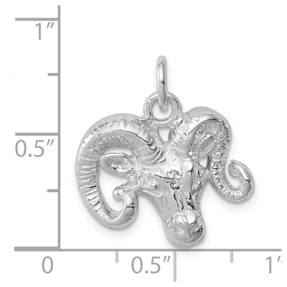 Sterling Silver Ram Charm - Product Photo