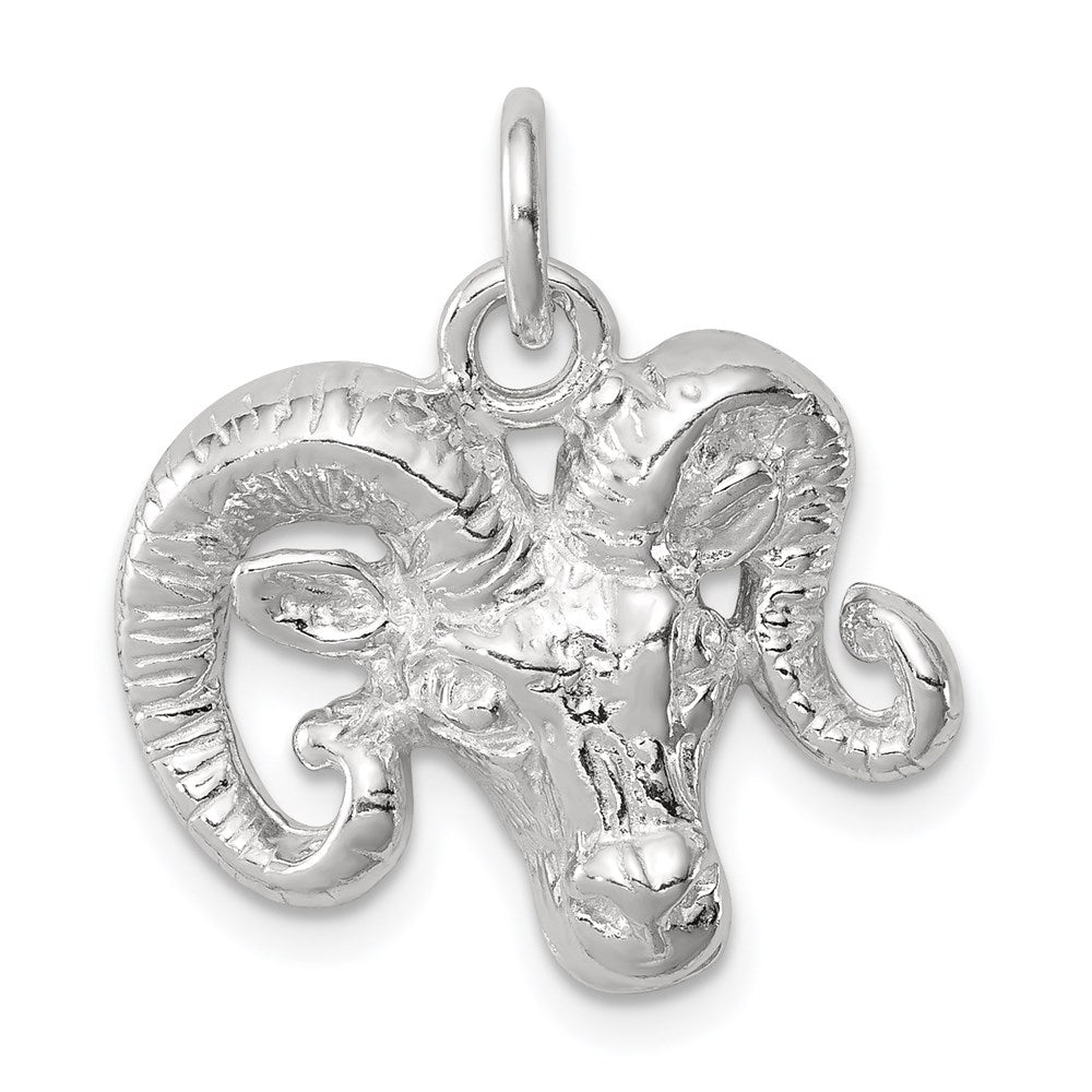 Sterling Silver Ram Charm - Product Photo