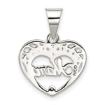Sterling Silver Mama Heart Charm - Product Photo