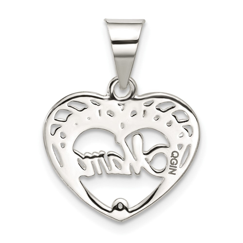 Sterling Silver Mama Heart Charm - Product Photo