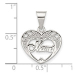 Sterling Silver Mama Heart Charm - Product Photo
