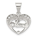 Sterling Silver Mama Heart Charm - Product Photo