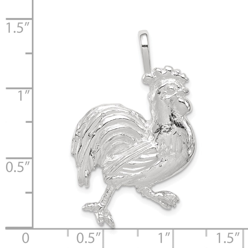 Sterling Silver Rooster Charm - Product Photo