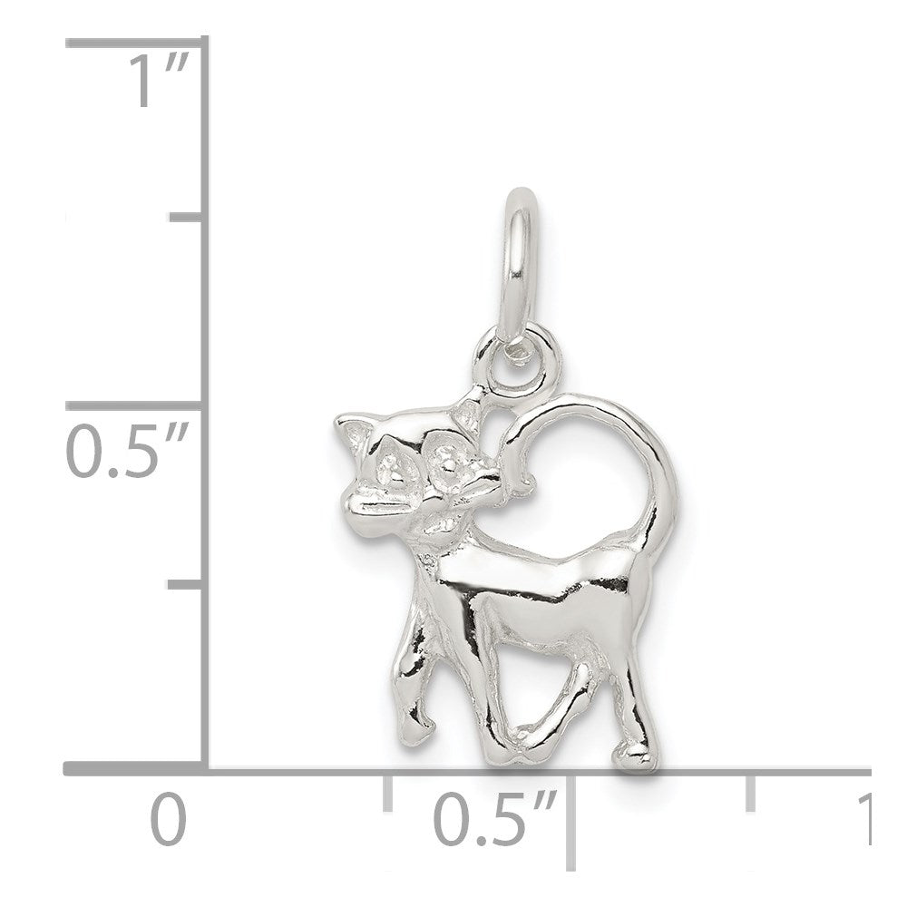 Sterling Silver Cat Charm - Product Photo