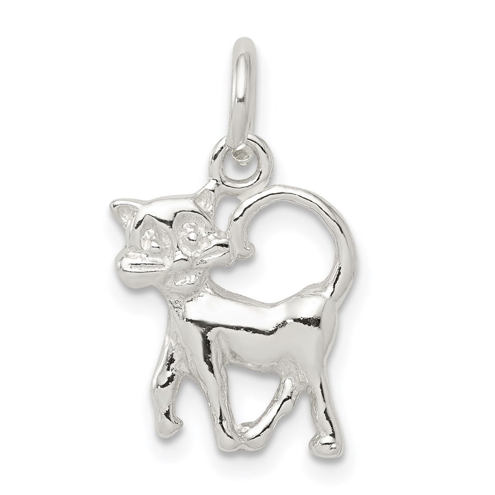 Sterling Silver Cat Charm - Product Photo