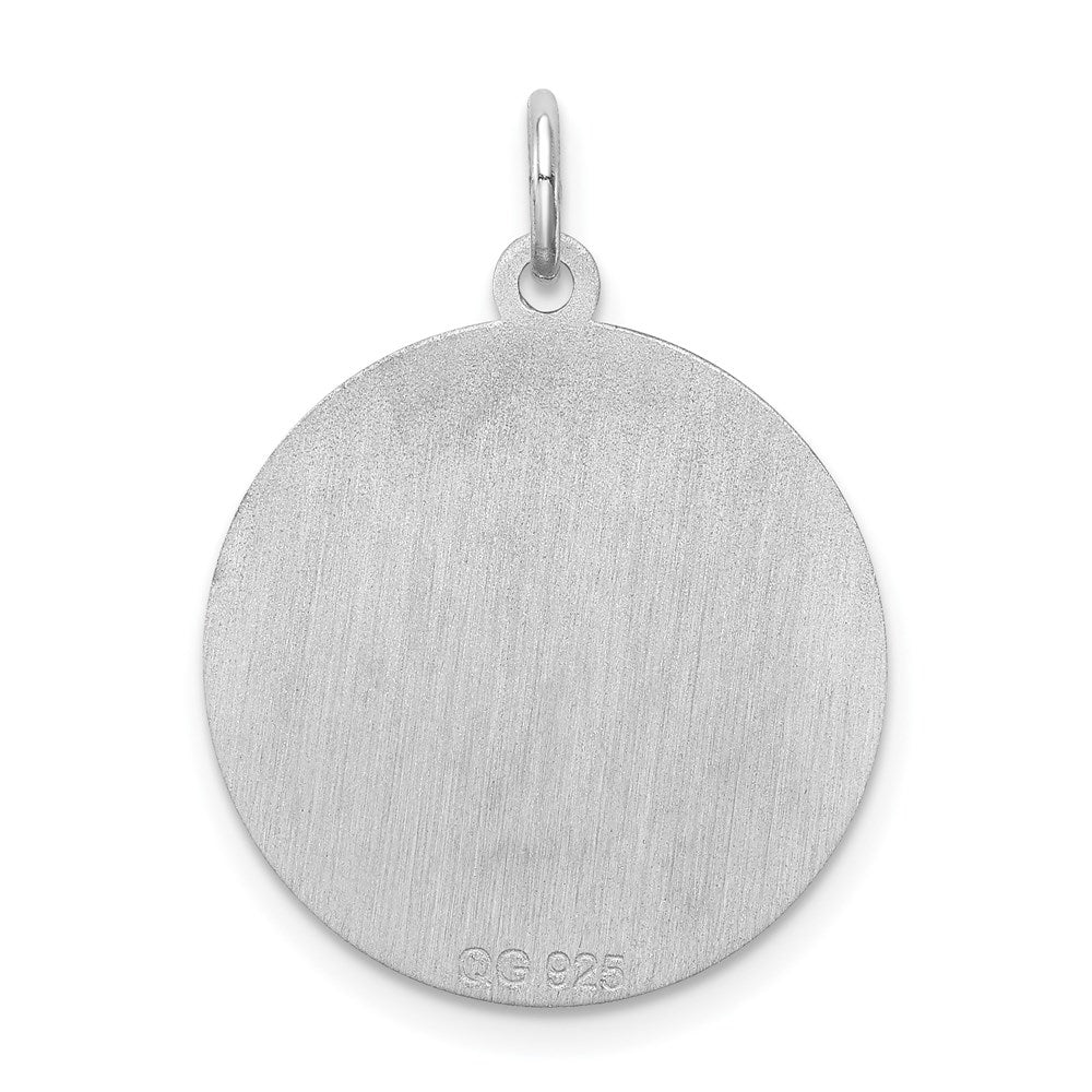 Sterling Silver Rhodium-plated Golden Retriever Disc Charm - Product Photo