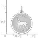 Sterling Silver Rhodium-plated Golden Retriever Disc Charm - Product Photo