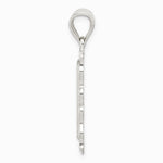 Sterling Silver Square Diamond-cut Letter B Initial Pendant - Product Photo