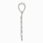 Sterling Silver Square Diamond-cut Letter E Initial Pendant - Product Photo