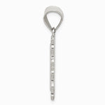 Sterling Silver Square Diamond-cut Letter H Initial Pendant - Product Photo