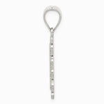 Sterling Silver Square Diamond-cut Letter O Initial Pendant - Product Photo