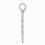 Sterling Silver Square Diamond-cut Letter S Initial Pendant - Product Photo