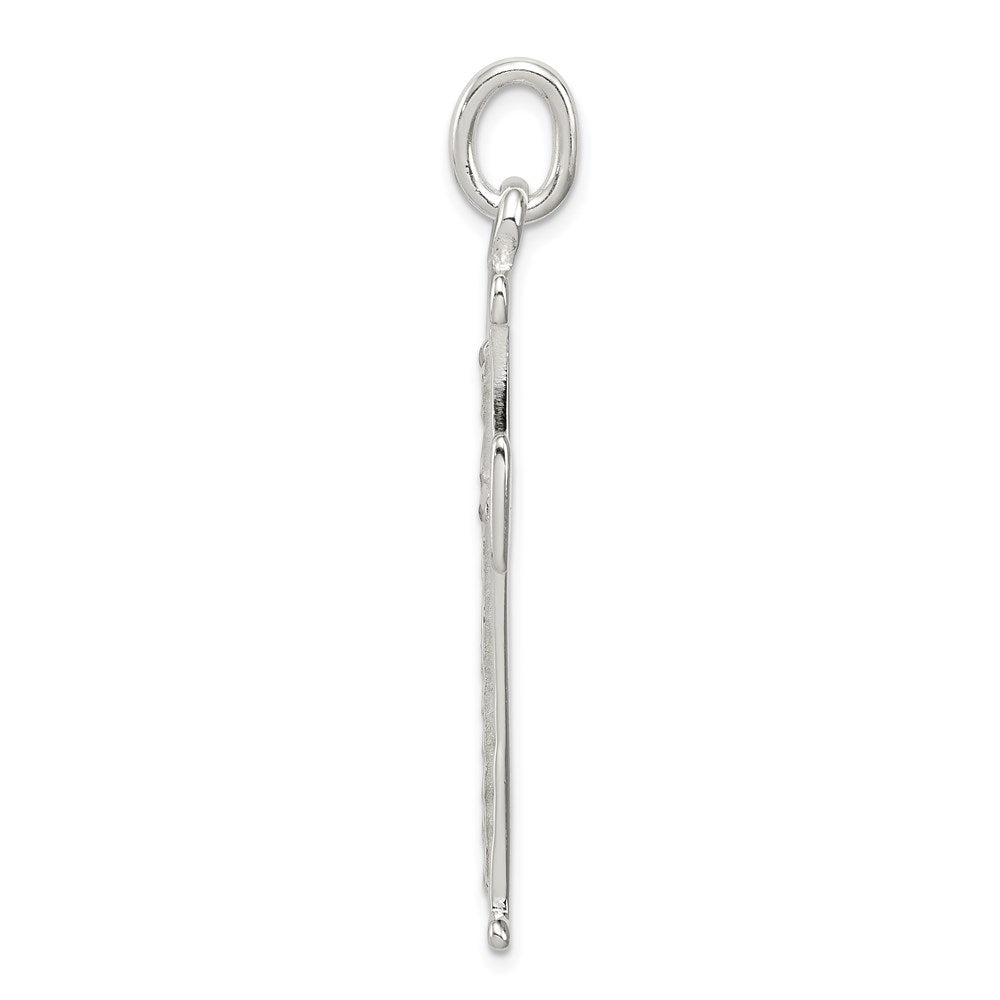 Sterling Silver Diamond -Cut Cross Pendant - Product Photo