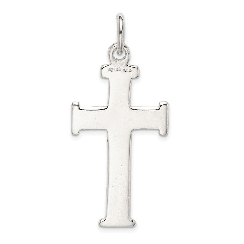 Sterling Silver Diamond -Cut Cross Pendant - Product Photo