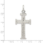 Sterling Silver Diamond -Cut Cross Pendant - Product Photo