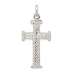 Sterling Silver Diamond -Cut Cross Pendant - Product Photo