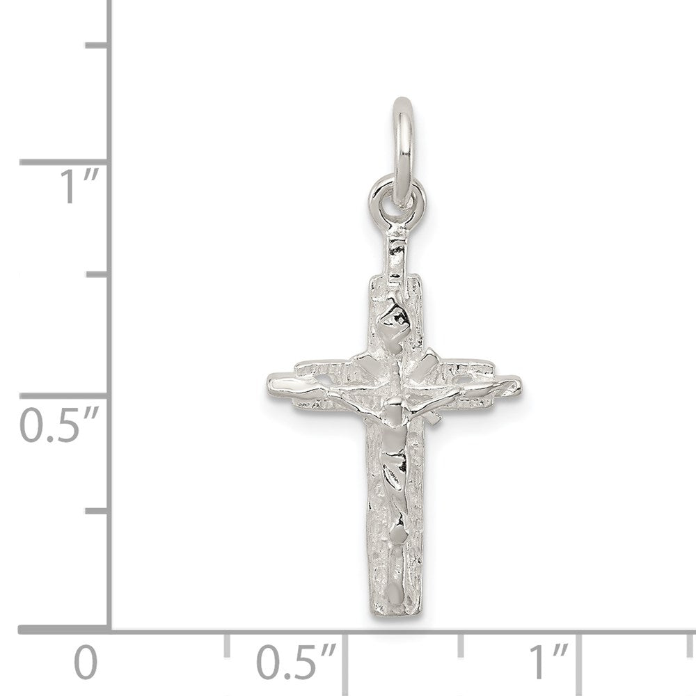 Sterling Silver INRI Crucifix Pendant - Product Photo