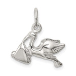 Sterling Silver STORK W/ BABY CHARM - Product Photo