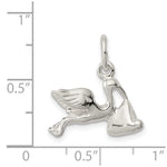 Sterling Silver STORK W/ BABY CHARM - Product Photo