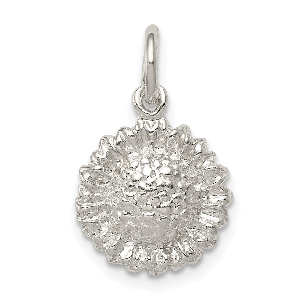Sterling Silver Sunflower Charm - Product Photo