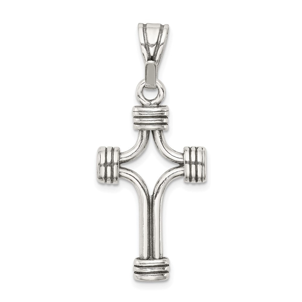 Sterling Silver Antiqued Cross Pendant - Product Photo