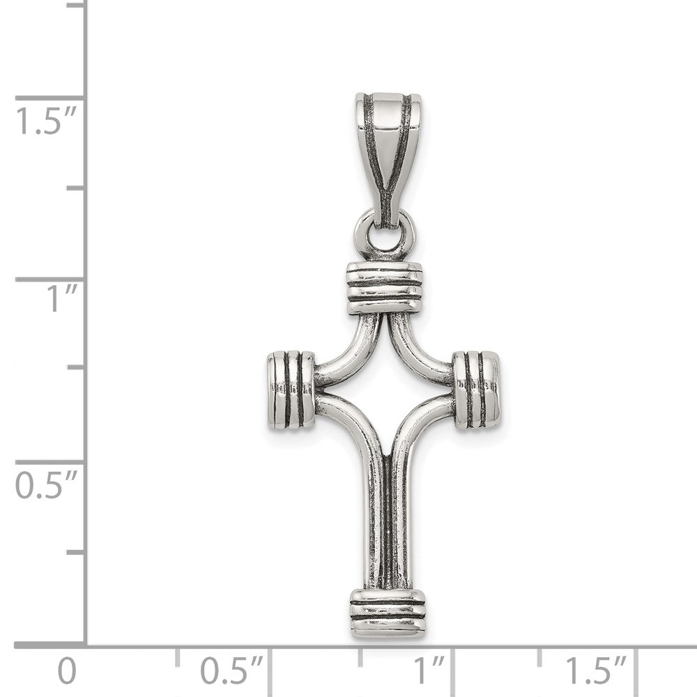 Sterling Silver Antiqued Cross Pendant - Product Photo