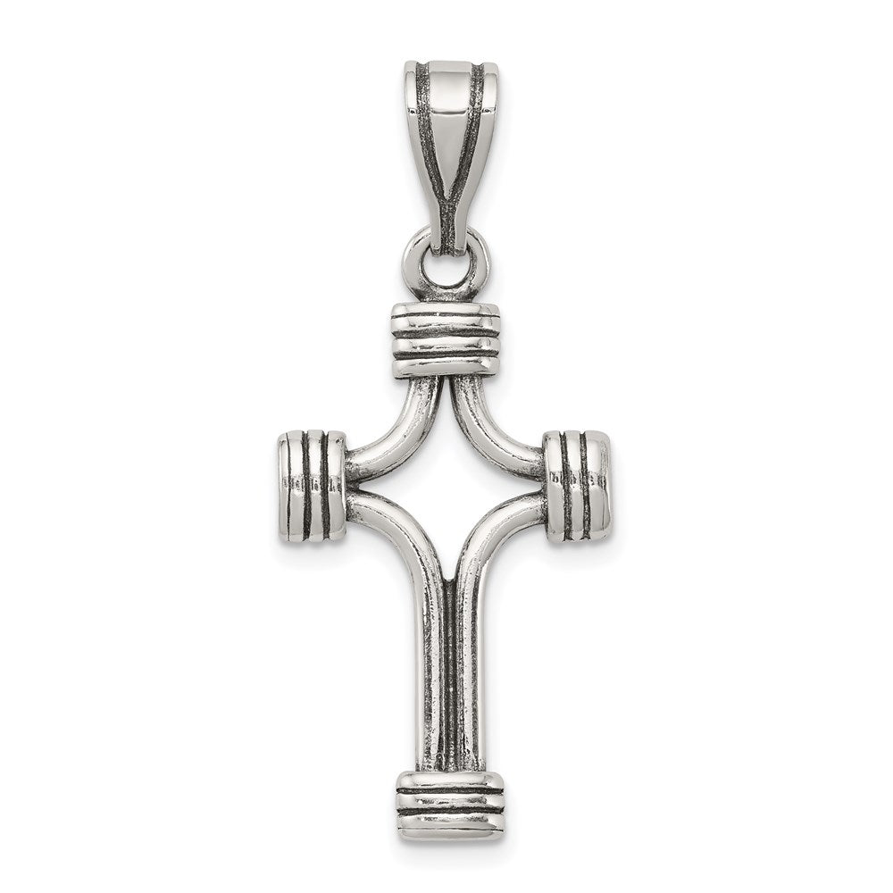 Sterling Silver Antiqued Cross Pendant - Product Photo