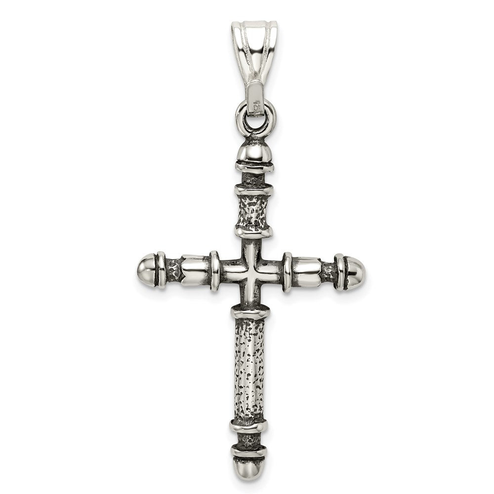 Sterling Silver Antiqued Cross Pendant - Product Photo