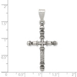 Sterling Silver Antiqued Cross Pendant - Product Photo
