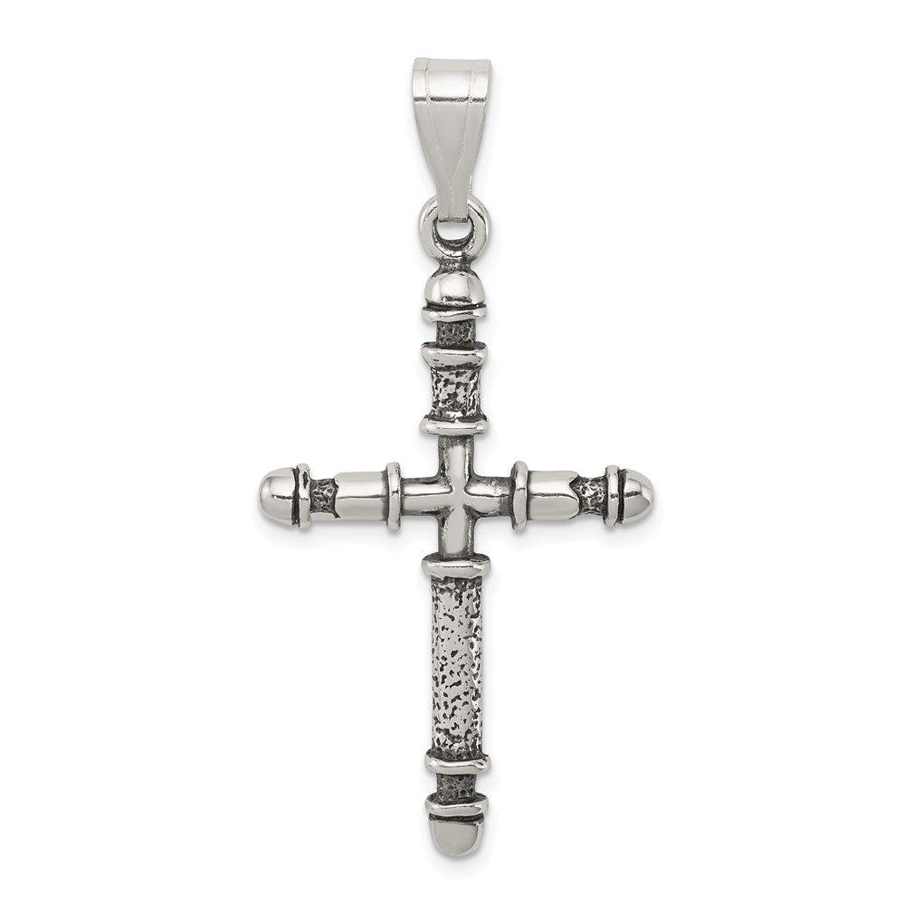 Sterling Silver Antiqued Cross Pendant - Product Photo