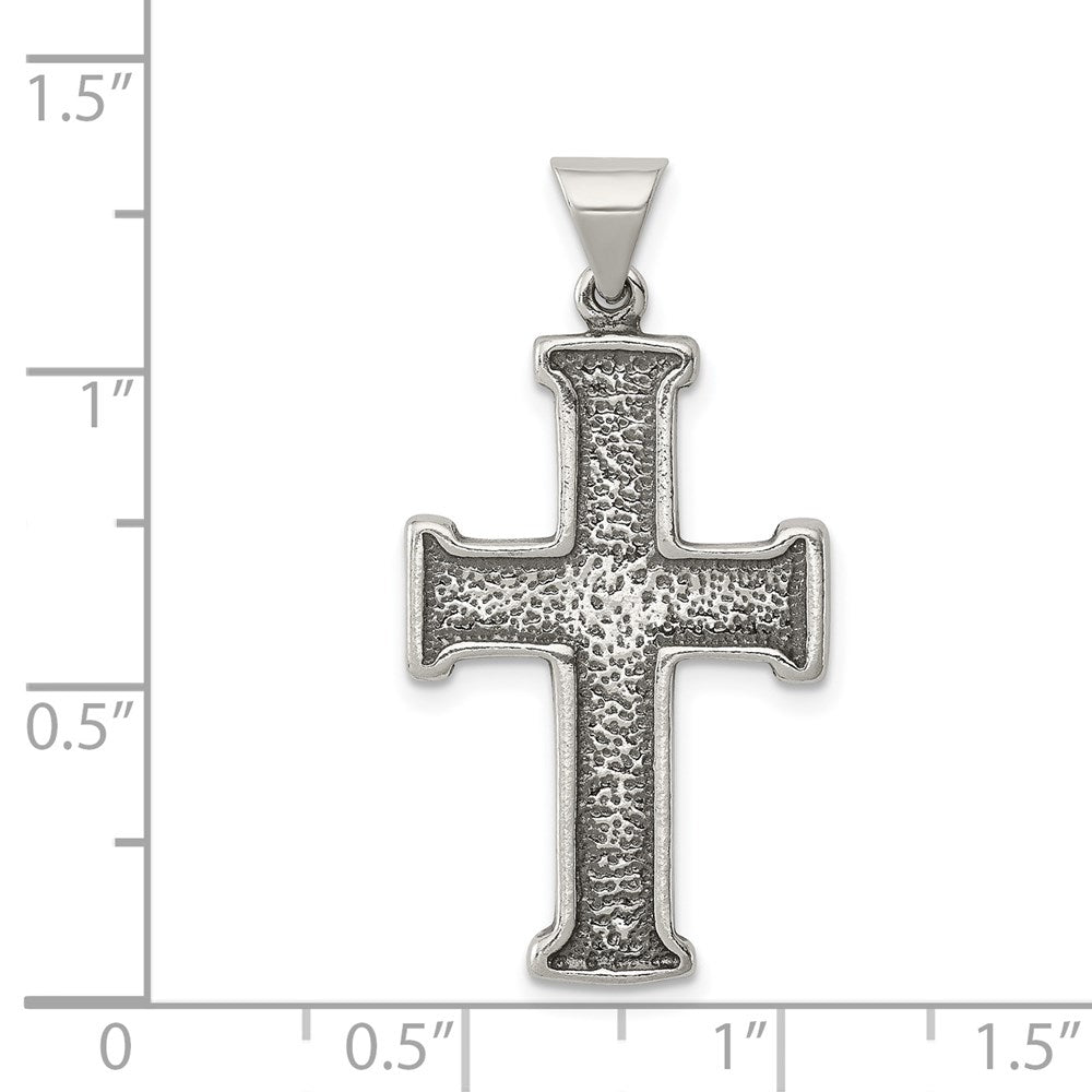 Sterling Silver Antiqued Cross Pendant - Product Photo