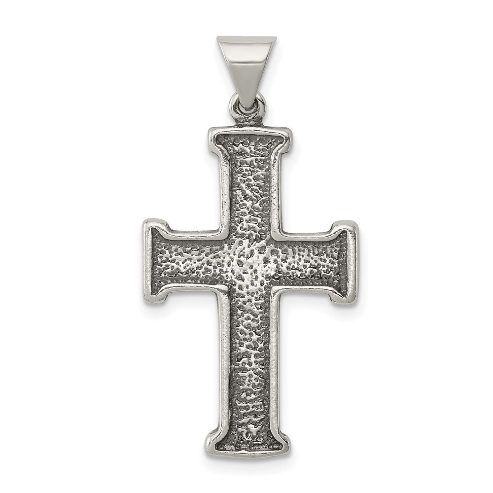Sterling Silver Antiqued Cross Pendant - Product Photo