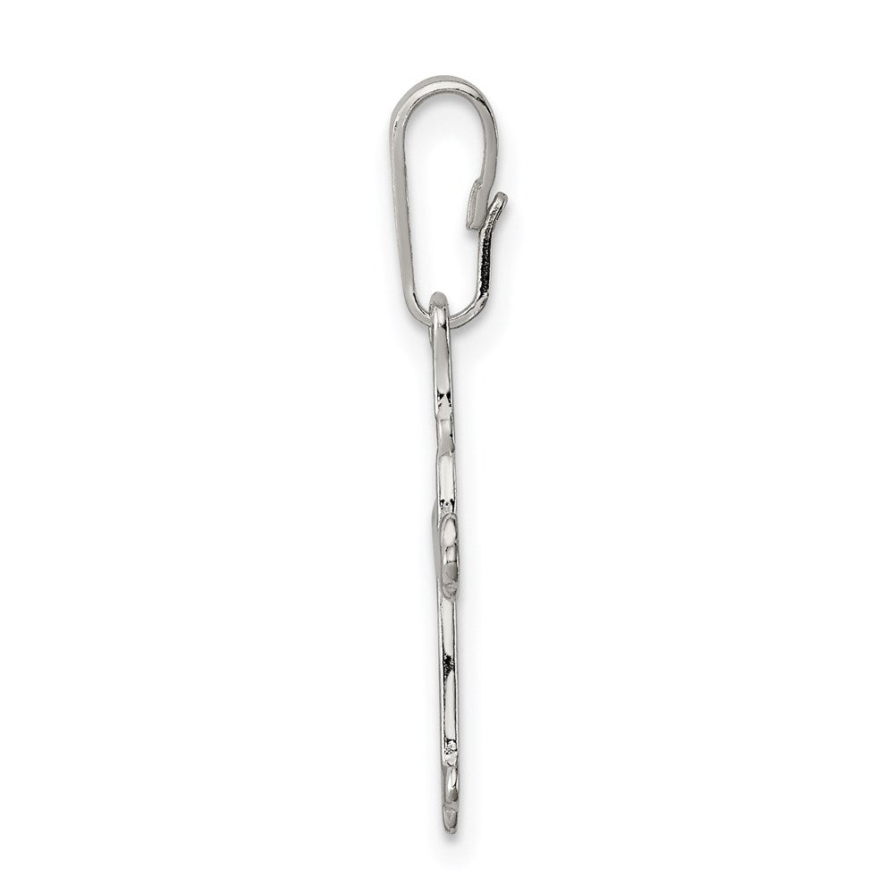 Sterling Silver Budded Cross Charm - Product Photo