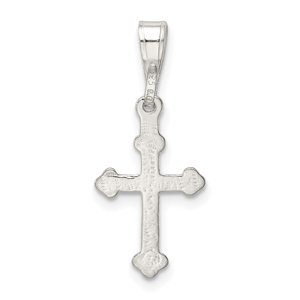 Sterling Silver Budded Cross Charm - Product Photo