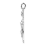 Sterling Silver Platinum-plated INRI Crucifix Pendant - Product Photo