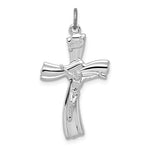 Sterling Silver Platinum-plated INRI Crucifix Pendant - Product Photo
