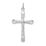 Sterling Silver Platinum-plated INRI Crucifix Pendant - Product Photo