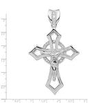 Sterling Silver Rhodium-plated CZ Crucifix Pendant - Product Photo