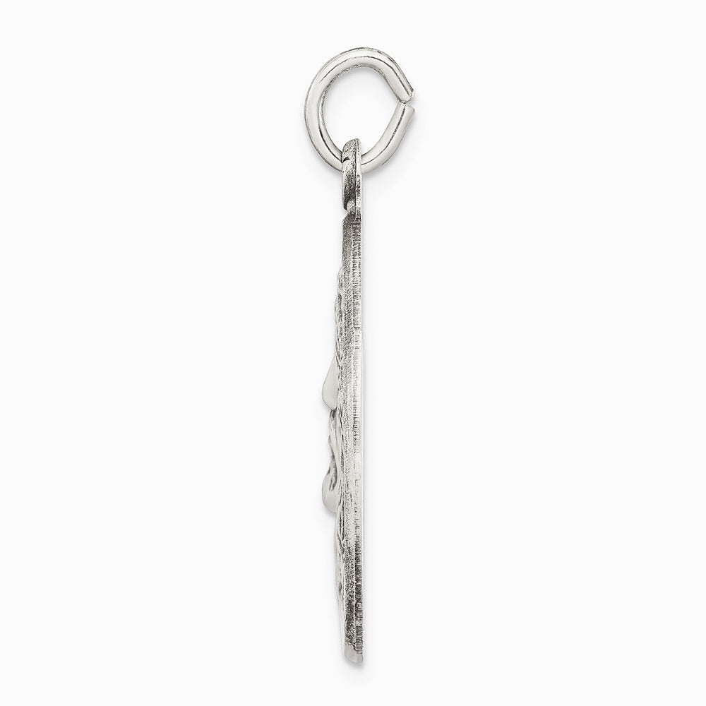 Sterling Silver Antiqued Ecce Homo Medal - Product Photo