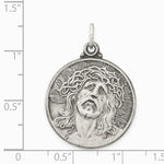 Sterling Silver Antiqued Ecce Homo Medal - Product Photo