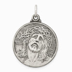 Sterling Silver Antiqued Ecce Homo Medal - Product Photo