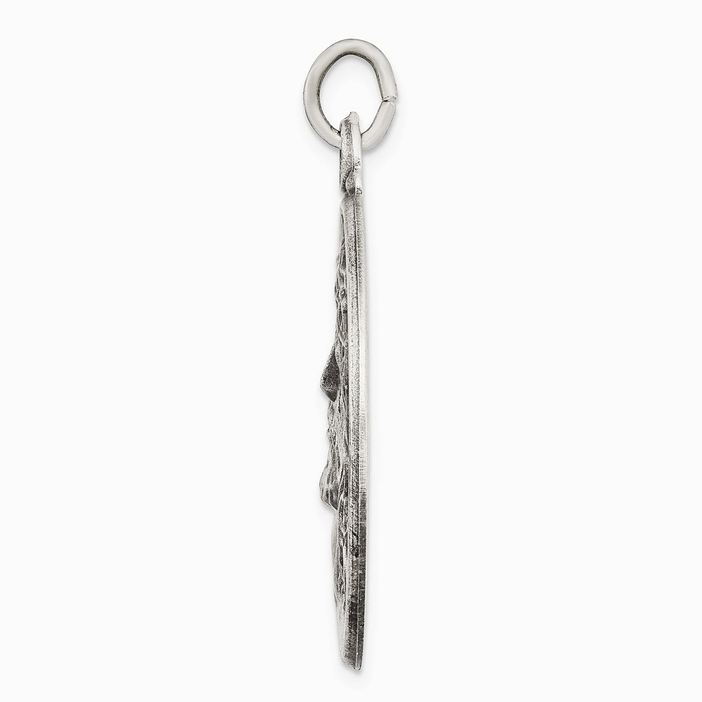 Sterling Silver Antiqued Ecce Homo Medal - Product Photo
