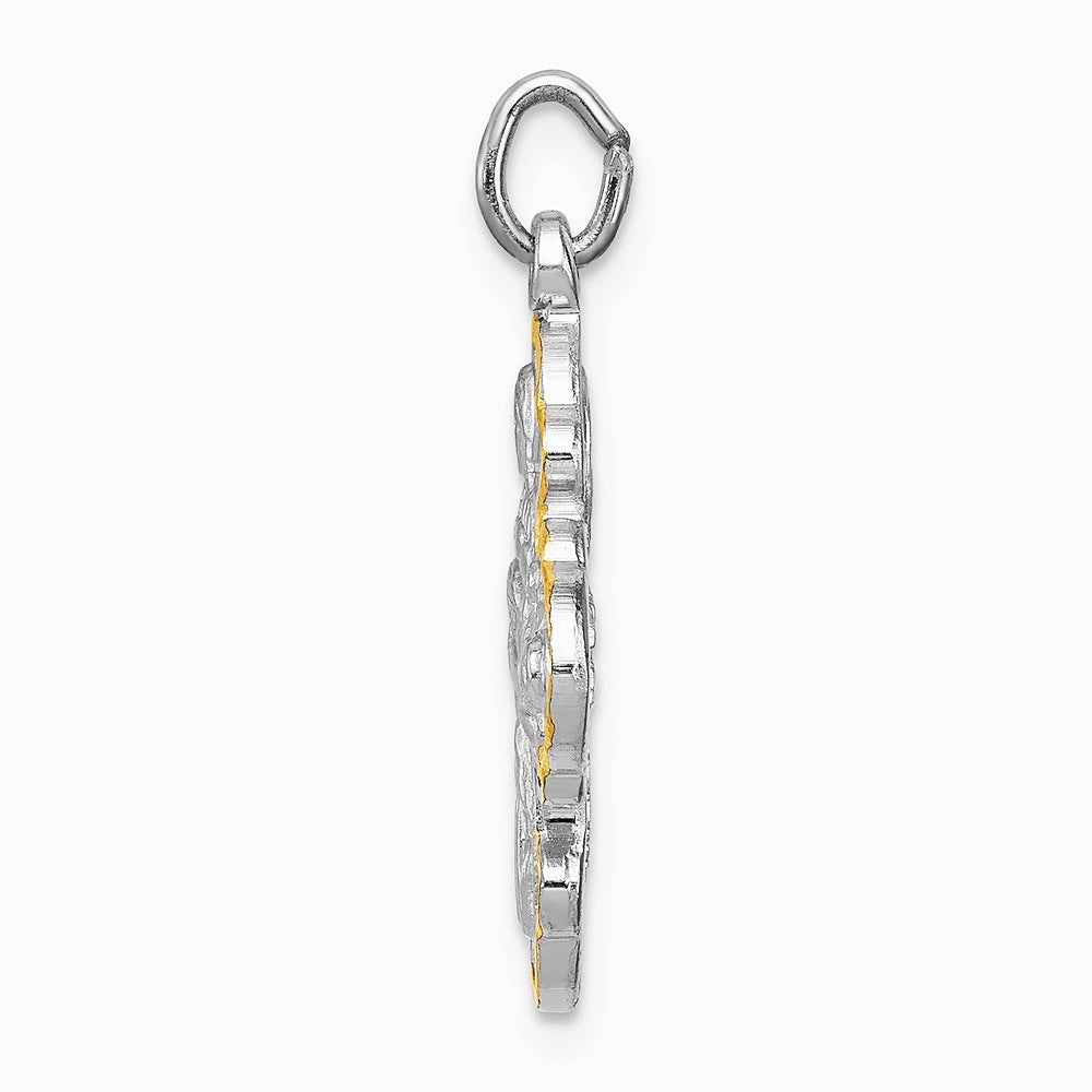 Sterling Silver Platinum-plated & Vermeil 4-way Medal - Product Photo