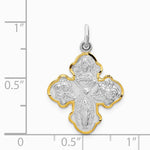Sterling Silver Platinum-plated & Vermeil 4-way Medal - Product Photo