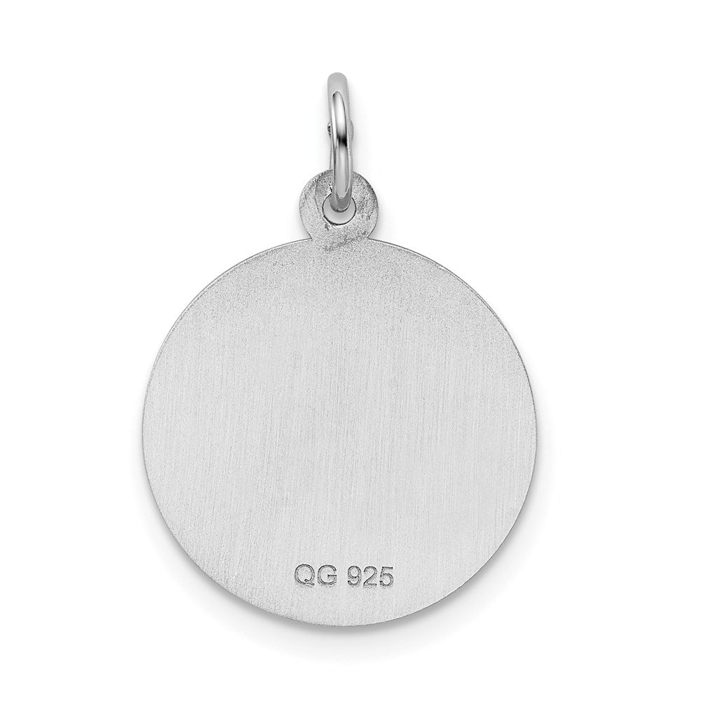 Sterling Silver Rhodium-plated Happy Birthday Disc Charm - Product Photo