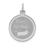 Sterling Silver Rhodium-plated Happy Birthday Disc Charm - Product Photo