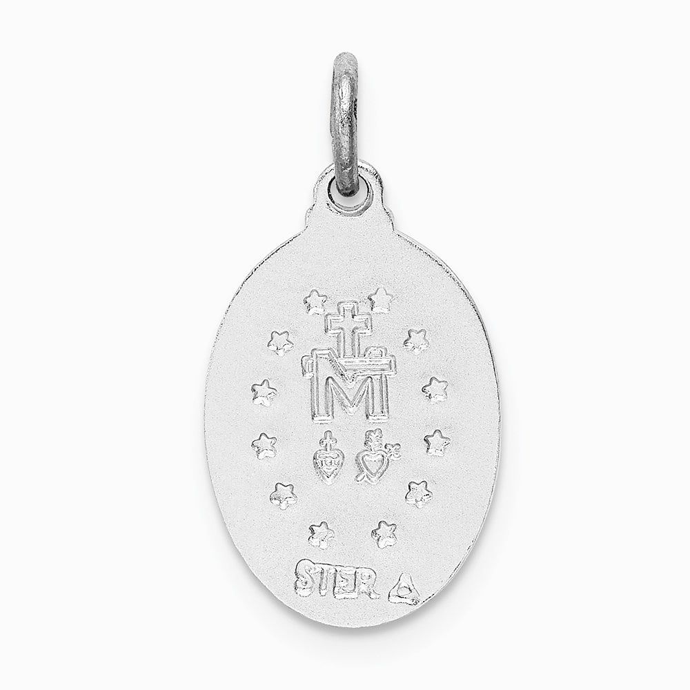 Sterling Silver Platinum-plated Miraculous Medal - Product Photo