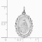 Sterling Silver Platinum-plated Miraculous Medal - Product Photo