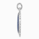 Sterling Silver Platinum-plated Miraculous Medal - Product Photo