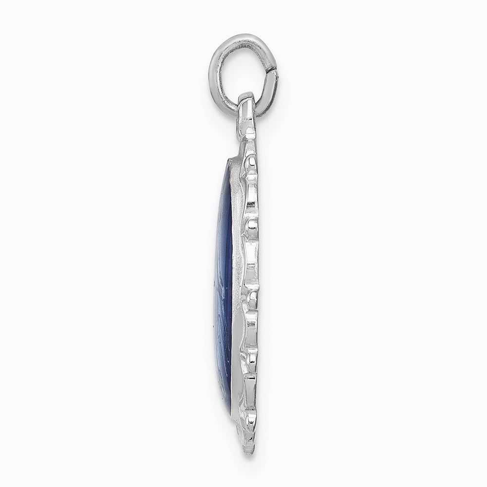 Sterling Silver Platinum-plated Miraculous Medal - Product Photo